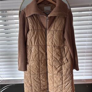 Varley Tan Quilted Puffer Coat
